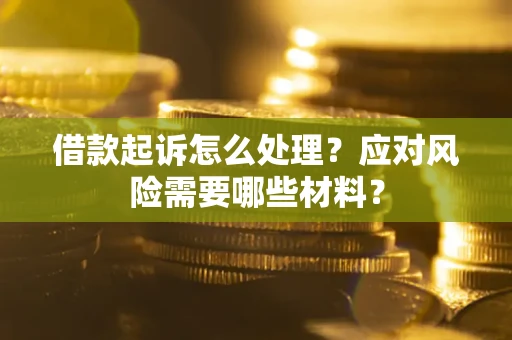 济南借款起诉怎么处理？应对风险需要哪些材料？