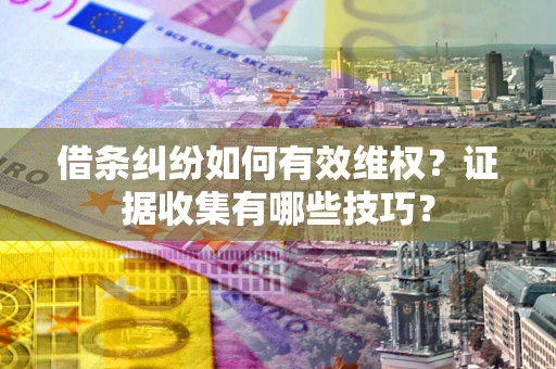 济南借条纠纷如何有效维权？证据收集有哪些技巧？